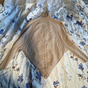 Elegant Tan Women's Poncho Sweater